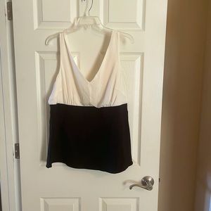 Torrid Black and White Peplum Blouse Size 1